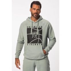 Męska Bluza z kapturem fitness koszykarski nadruk. Szare bluzy męskie JAY-PI, m, bez wzorów, z bawełny, casualowe, bez ramiączek, z kapturem. Za 343.99 zł.