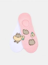 Prążkowane skarpetki 2 pack Pusheen the Cat - wielobarwny. Skarpetki damskie Sinsay, bez wzorów, prążkowane. Za 12.99 zł.