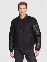 Sisley Kurtka bomber 28GCSN012 Czarny Regular Fit. Czarne kurtki męskie Sisley, m, bez wzorów, z wełny, bez kaptura. Za 799.00 zł.