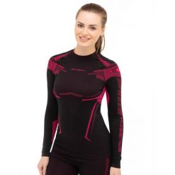 Bluza termoaktywna Damska Brubeck DRY. Czarne bluzy damskie Brubeck, s, bez wzorów, z dzianiny, sportowe, bez ramiączek, bez kaptura. Za 134.99 zł.