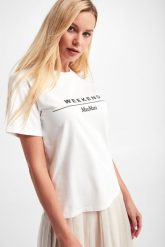 T-shirt Navetta WEEKEND MAX MARA. T-shirty damskie Weekend Max Mara, m, bez wzorów, bez kołnierzyka, bez ramiączek. W wyprzedaży za 180.17 zł.