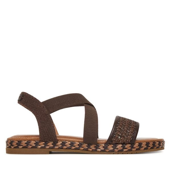 Sandały Tamaris. Brązowe sandały damskie Tamaris, bez wzorów, bez obcasa, na płaskiej podeszwie, bez zapięcia. Za 175.99 zł.
