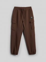 4F Spodnie dresowe cargo męskie - brązowe S. Brązowe spodnie sportowe męskie 4F, m, bez wzorów, z dresówki, trekkingowe. Za 229.99 zł.