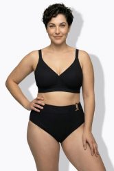 Damskie Bikini bez miękkich miseczek regulowane ramiączka. Czarne stroje kąpielowe damskie Ulla Popken, plus size, bez wzorów, z elastanu. Za 191.99 zł.