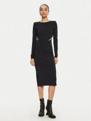 Patrizia Pepe Sukienka koktajlowa 8A1454/JZ26-K103 Czarny Slim Fit. Czarne sukienki damskie Patrizia Pepe, bez wzorów, z syntetyku, wizytowe, bez kołnierzyka, bez ramiączek. Za 649.99 zł.
