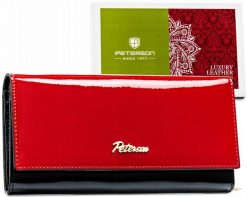 Portfel damski Peterson PTN 1N-409 czerwony. Czerwone portfele damskie Peterson, ze skóry. Za 144.99 zł.