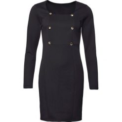 Sukienka biznesowa bonprix czarny. Czarne sukienki damskie bonprix, do pracy, bez wzorów, biznesowe, bez kołnierzyka, bez ramiączek. Za 31.99 zł.