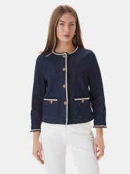 Luisa Spagnoli Marynarka Vario 542793 Granatowy Regular Fit. Niebieskie marynarki i żakiety damskie Luisa Spagnoli, bez wzorów, z bawełny, bez kołnierzyka, bez ramiączek. Za 1,334.99 zł.