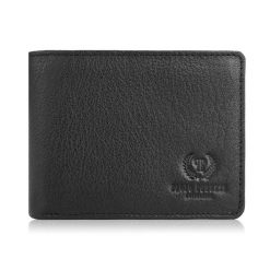Portfel skórzany PAOLO PERUZZI T-79-BL czarny. Czarne portfele męskie Paolo Peruzzi, bez wzorów, z materiału. Za 49.00 zł.