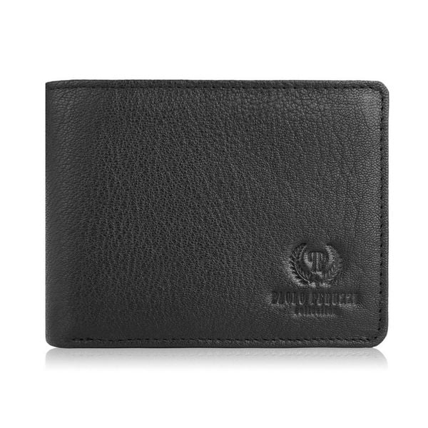Portfel skórzany PAOLO PERUZZI T-79-BL czarny. Czarne portfele męskie Paolo Peruzzi, bez wzorów, z materiału. Za 49.00 zł.