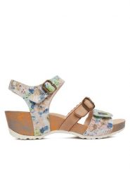 Laura Vita Sandały Daphneo 02 Beżowy. Brązowe sandały damskie Laura Vita, bez wzorów, ze skóry, bez obcasa, na koturnie, bez zapięcia. Za 439.99 zł.