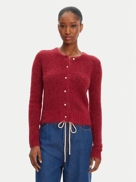 Munthe Kardigan Povilla 252160025272 Bordowy Regular Fit. Czerwone kardigany damskie Munthe, bez wzorów, z wełny, bez kołnierzyka. Za 679.99 zł.