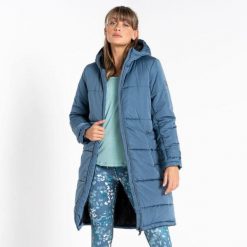 Renomowana kurtka damska Longline II. Niebieskie kurtki sportowe damskie Dare 2B, bez wzorów, z tkaniny, bez ramiączek, bez kaptura, trekkingowe. W wyprzedaży za 451.55 zł.