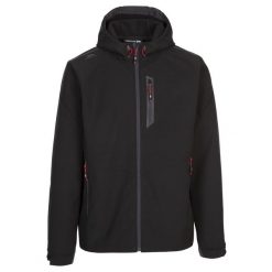 Kurtka Soft Shell Męska Marlon. Czarne kurtki męskie Trespass, m, bez wzorów, z softshellu, bez kaptura, trekkingowe. Za 295.99 zł.