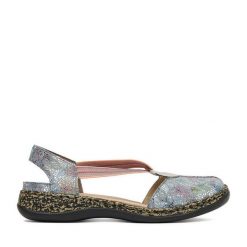 Półbuty Rieker. Niebieskie półbuty damskie Rieker, bez wzorów, bez obcasa, na płaskiej podeszwie, bez zapięcia. Za 329.99 zł.