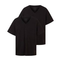 Męska Koszulka Tom Tailor Doublepack V-neck Tee Black 1037738 29999. Czarne t-shirty męskie Tom Tailor, l, bez wzorów, bez kołnierzyka, bez ramiączek. Za 89.99 zł.