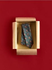 Świąteczny krawat - ciemny turkus. Krawaty i muchy Reserved, bez wzorów, wizytowe. Za 59.99 zł.