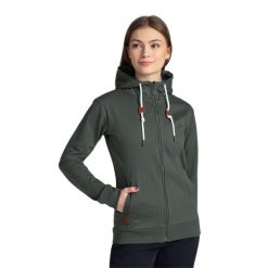Bluza damska Kilpi Bery. Zielone bluzy damskie Kilpi, s, z aplikacjami, z bawełny, eleganckie, bez ramiączek, z kapturem. Za 179.35 zł.