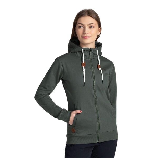 Bluza damska Kilpi Bery. Zielone bluzy damskie Kilpi, s, z aplikacjami, z bawełny, eleganckie, bez ramiączek, z kapturem. Za 163.85 zł.