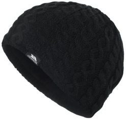 2058 damska czapka beanie - akryl, podszewka polarowa. Czarne czapki damskie Trespass, bez wzorów, z polaru. Za 186.99 zł.