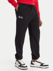 Kappa Spodnie dresowe Olmos 311M2TW Czarny Regular Fit. Czarne spodnie sportowe męskie Kappa, l, bez wzorów, z bawełny. Za 239.99 zł.