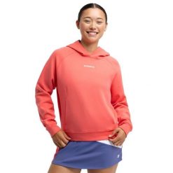 Damska bluza z kapturem do gry w padla Padel Siroko Deuce Coral. Czerwone bluzy damskie SIROKO, xs, bez wzorów, z materiału, bez ramiączek, z kapturem. Za 169.00 zł.
