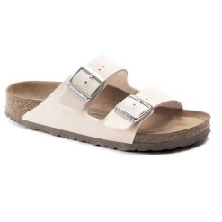 Klapki damskie Birkenstock Arizona BS Birko-flor. Czerwone klapki damskie Birkenstock, bez wzorów, z jeansu, eleganckie, bez obcasa, bez zapięcia. Za 287.00 zł.