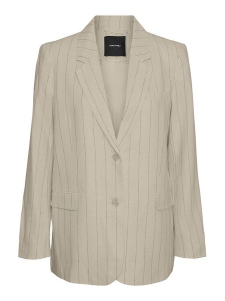 Vero Moda Marynarka Mindy 10304657 Beżowy Oversize. Brązowe marynarki i żakiety damskie Vero Moda, bez wzorów, ze lnu, bez kołnierzyka, bez ramiączek. Za 129.99 zł.