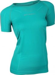 Koszulka damska Brubeck Athletic lazurowa zieleń SS11080 M. Niebieskie bluzki damskie Brubeck, m, bez wzorów, bez kołnierzyka, bez ramiączek. Za 135.99 zł.