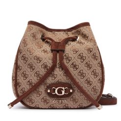 Torebka Guess. Brązowe torebki do ręki damskie Guess, z aplikacjami, bez dodatków. Za 544.99 zł.
