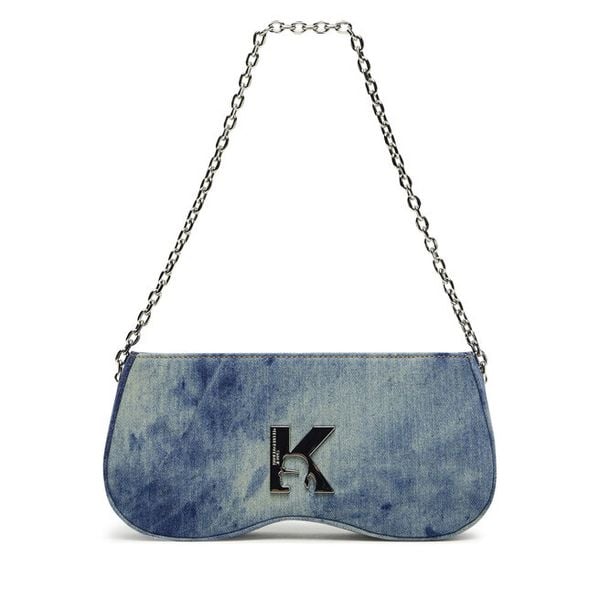 Torebka Karl Lagerfeld Jeans. Niebieskie torebki do ręki damskie Karl Lagerfeld Jeans, bez wzorów, z jeansu, bez dodatków. Za 489.99 zł.