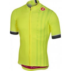 Castelli koszulka Podio Doppio Jersey FZ Yellow Fluo, XXL. Żółte koszulki sportowe męskie Castelli, m, bez wzorów, z jersey, bez ramiączek. Za 335.00 zł.