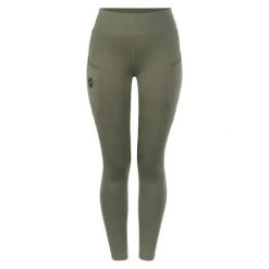 Damskie legginsy jeździeckie z pełną przyczepnością Cavallo Lin. Zielone legginsy damskie CAVALLO, z aplikacjami. Za 403.50 zł.