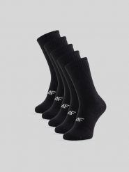 4F Skarpetki długie (5-pack) męskie - czarne 43-46. Czarne skarpety męskie 4F, bez wzorów, z bawełny. Za 69.99 zł.
