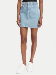 Calvin Klein Jeans Spódnica jeansowa LV047G727G Niebieski jasny Regular Fit. Niebieskie spódnice damskie Calvin Klein Jeans, bez wzorów, z bawełny. Za 409.99 zł.