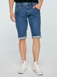 Szorty męskie jeansowe granatowe Conner 581. Niebieskie szorty męskie BIG STAR, bez wzorów, z denimu. Za 199.99 zł.