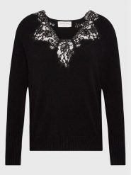 Ermanno Firenze Sweter M008EP1 Czarny Regular Fit. Czarne swetry nierozpinane damskie Ermanno Firenze, m, bez wzorów, z syntetyku, bez kołnierzyka, bez ramiączek. W wyprzedaży za 1,079.00 zł.