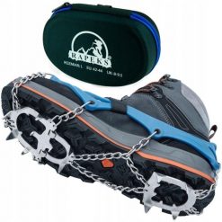 Raczki na buty Rapeks Icetrak. Niebieskie obuwie trekkingowe damskie RAPEKS, bez zapięcia. W wyprzedaży za 119.90 zł.