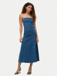 Vero Moda Sukienka jeansowa Ailey 10328202 Niebieski Regular Fit. Niebieskie sukienki damskie Vero Moda, s, bez wzorów, z bawełny, bez kołnierzyka, bez ramiączek. Za 129.99 zł.