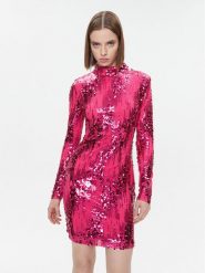 Fracomina Sukienka koktajlowa FQ23WD1002W66701 Różowy Slim Fit. Czerwone sukienki damskie Fracomina, l, bez wzorów, z syntetyku, wizytowe, bez kołnierzyka, bez ramiączek. Za 899.99 zł.