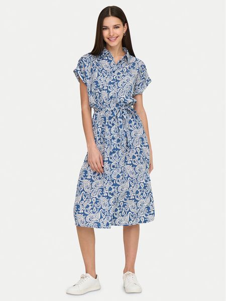 ONLY Sukienka koszulowa Hannover 15191953 Niebieski Regular Fit. Niebieskie sukienki damskie ONLY, bez wzorów, z syntetyku, bez kołnierzyka, bez ramiączek, koszulowe. Za 99.99 zł.