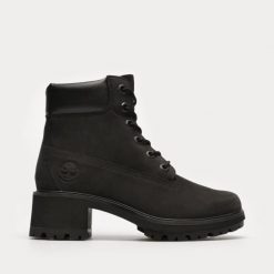 TIMBERLAND Kinsley 6 In Waterproof Boot Botki damskie. Czarne botki damskie Timberland, bez wzorów, z gumy, eleganckie, bez obcasa, bez zapięcia. Za 349.99 zł.