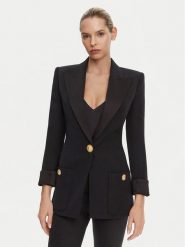 Balmain Marynarka DF1SE095ME54 Czarny Regular Fit. Czarne marynarki i żakiety damskie Balmain, bez wzorów, z wełny, bez kołnierzyka, bez ramiączek. Za 9,849.00 zł.