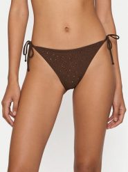 Guess Dół od bikini E6GO21 MC040 Brązowy. Brązowe bikini Guess, z aplikacjami, z syntetyku. Za 269.99 zł.