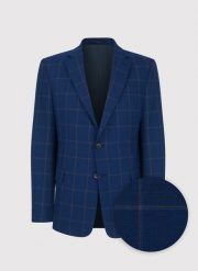 PAKO LORENTE – Granatowa marynarka casualowa w kratę. Garnitury męskie Pako Lorente, bez wzorów, z bawełny, casualowe. Za 399.99 zł.