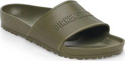 Birkenstock męskie klapki BARBADOS EVA 1028566 KHAKI (szerokość standardowa) 45. Brązowe klapki męskie Birkenstock, bez wzorów, bez zapięcia. Za 302.57 zł.