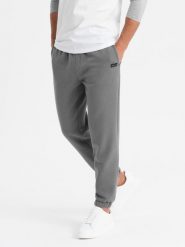 Klasyczne spodnie dresowe ze ściągaczami unisex szare V18 OU-PSBC-0100 XL/XXL. Szare spodnie sportowe męskie Ombre, m, bez wzorów, z dresówki. Za 302.57 zł.