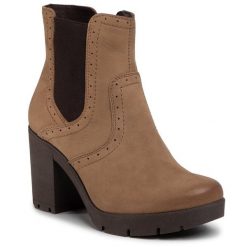 Botki Lasocki. Brązowe botki damskie Lasocki, bez wzorów, bez obcasa, na słupku, bez zapięcia. Za 120.99 zł.