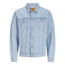 Kurtka jeansowa Jack & Jones Jean 738 niebieski denim. Niebieskie kurtki męskie Jack&Jones, bez wzorów, z denimu, bez kaptura. Za 338.36 zł.