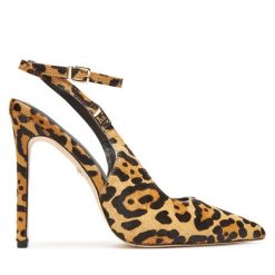 Szpilki Marciano Guess. Brązowe sandały damskie Marciano Guess, z aplikacjami, bez obcasa, na szpilce, bez zapięcia. Za 979.99 zł.